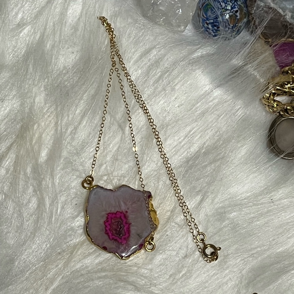Pink Geode Necklace